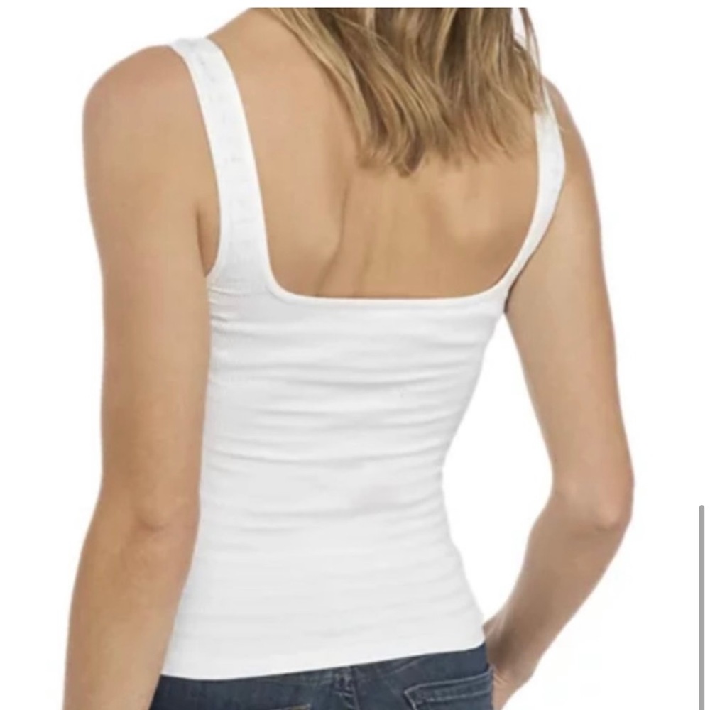 🥰HOST PICK🥰NWT Free People Square One Seamless Cami White Tank Top - Picture 3 of 7